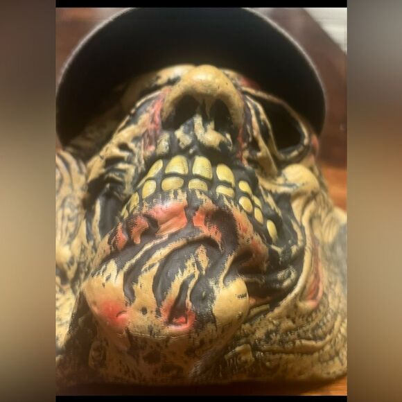 Fun World Monster Mask Halloween Skull Skeleton Baseball Hat Camouflage Scary - Picture 6 of 8